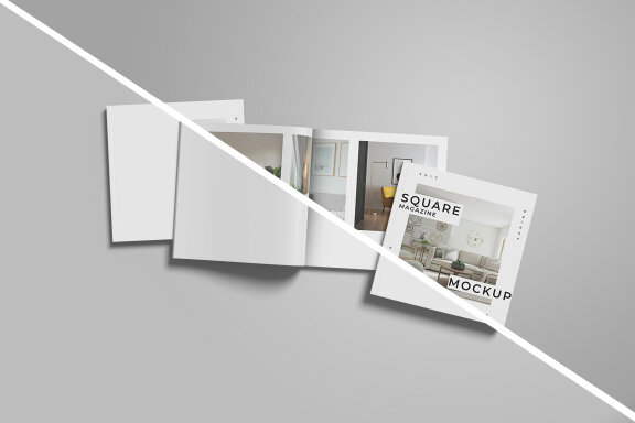 Top View Clean Square Magazine Mockup