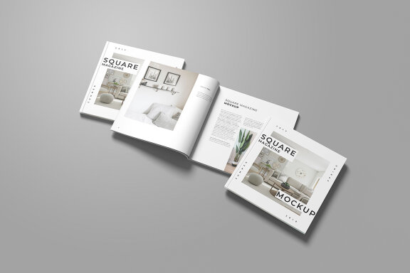 Clean Square Magazine Mockup