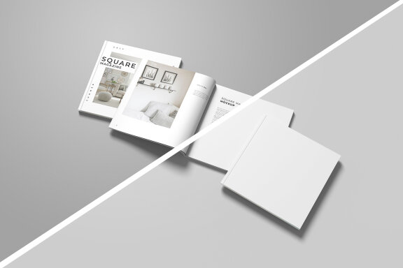 Clean Square Magazine Mockup