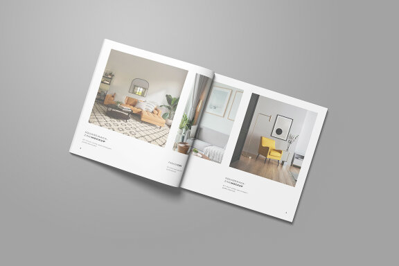 Opened Square Magazine Mockup
