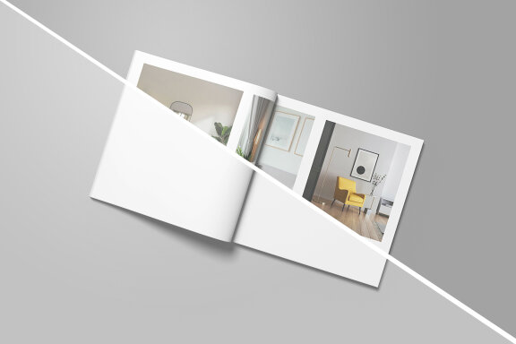 Opened Square Magazine Mockup