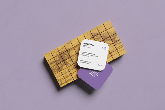 Clean Square Business Card Mockup