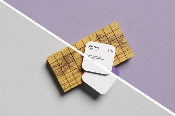 Clean Square Business Card Mockup
