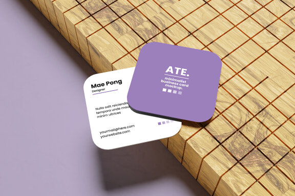 Perspective Square Business Card Mockup