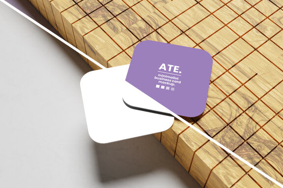 Perspective Square Business Card Mockup