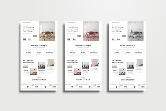 Multiple UI Website Presentation Mockup
