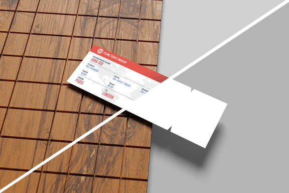 Clean Plane Ticket Mockup