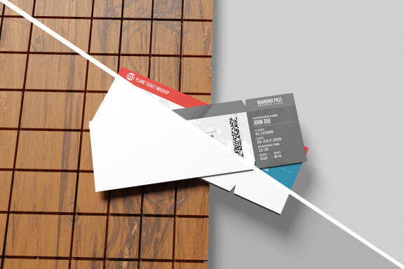 Multi Plane Ticket Mockup