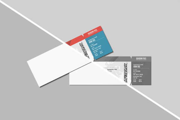 Minimalist Plane Ticket Mockup