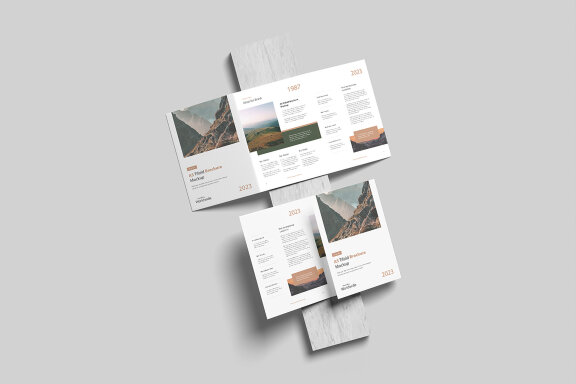 Minimalist A5 Trifold Brochure Mockup