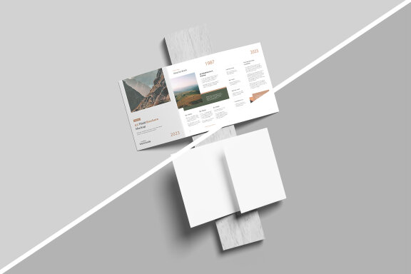 Minimalist A5 Trifold Brochure Mockup