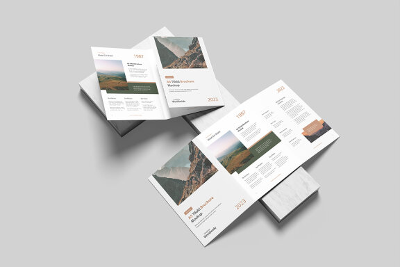 Perspective A5 Trifold Brochure Mockup