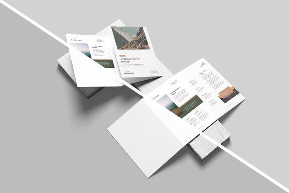 Perspective A5 Trifold Brochure Mockup
