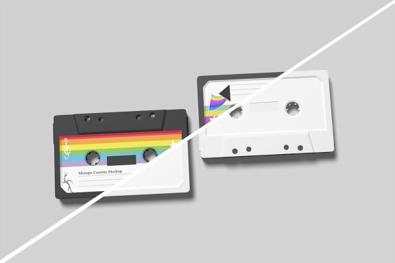 Clean Cassette Tape Mockup