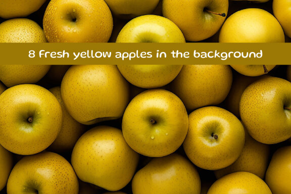 Fresh yellow apples in the background
