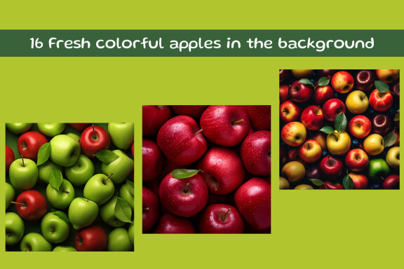 Fresh colorful apples in the background