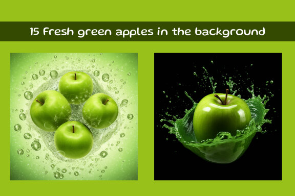 Fresh green apples in the background