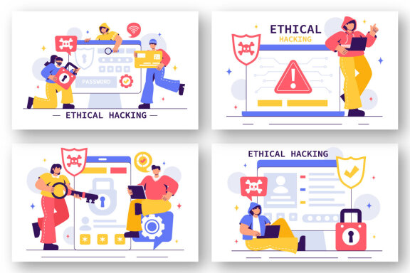 10 Cybersecurity Ethical Hacking Illustration
