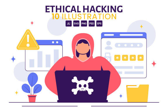 10 Cybersecurity Ethical Hacking Illustration