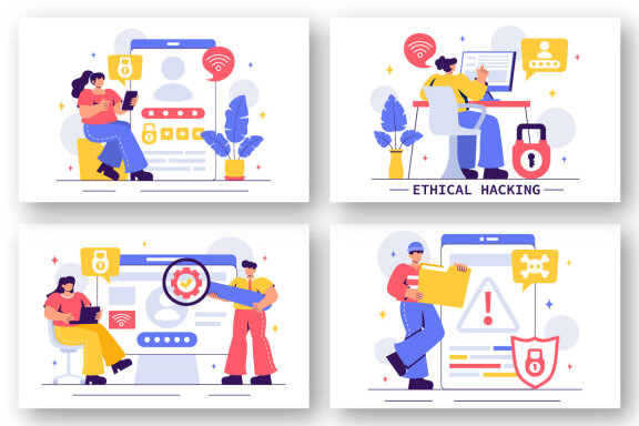 10 Cybersecurity Ethical Hacking Illustration