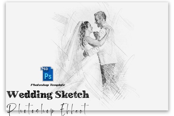Wedding Sketch  Photoshop Effect