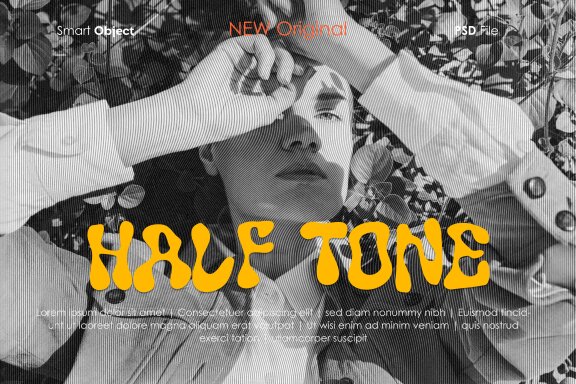 Halftone nostalgic effect template