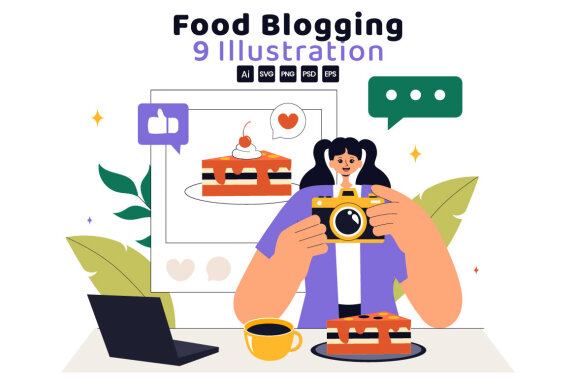 9 Food Blogging Illustration