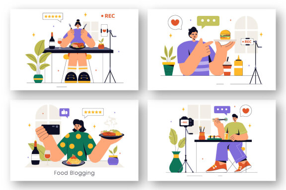 9 Food Blogging Illustration