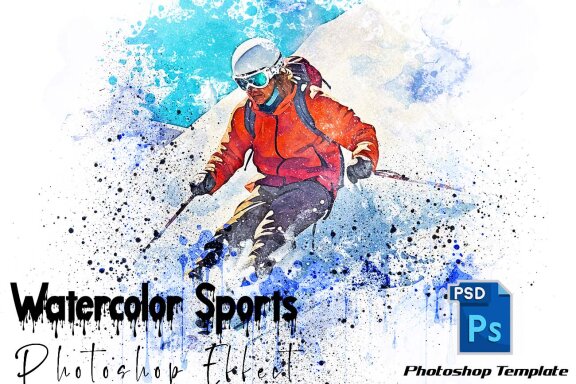 Watercolor Sports Photoshop Template