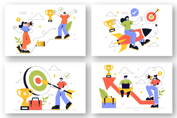 8 FREE Business Success and Motivation Illustrations