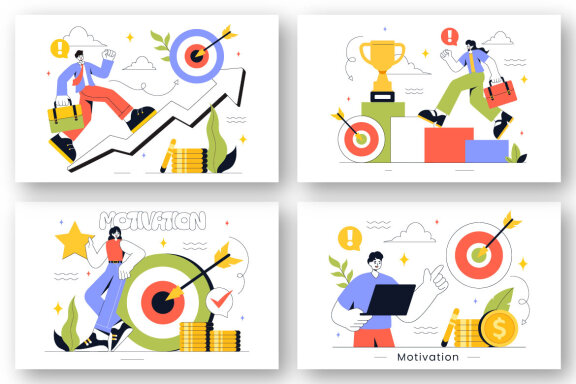 8 FREE Business Success and Motivation Illustrations