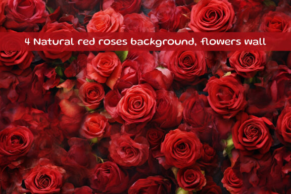 Natural red roses background, flowers wall