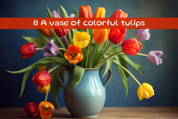 A vase of colorful tulips