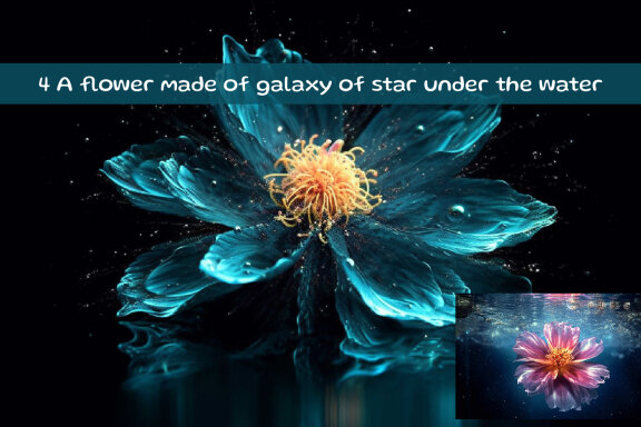 A flower made of galaxy of star under the water