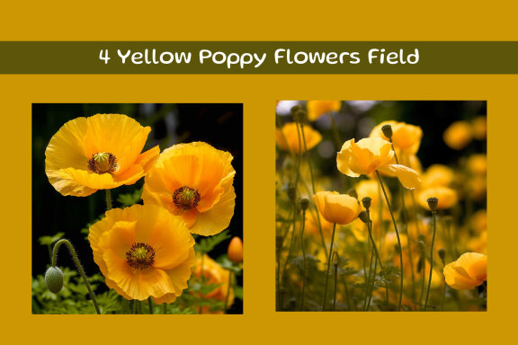 Yellow Poppy Flowers Field