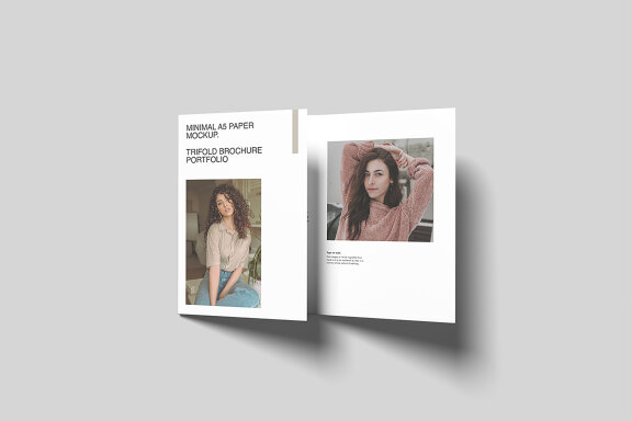Top View Minimalist A5 Trifold Brochure Mockup