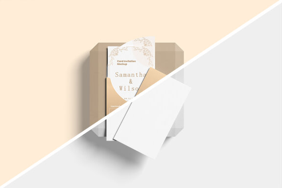 Top View Mini Invitation Card Mockup