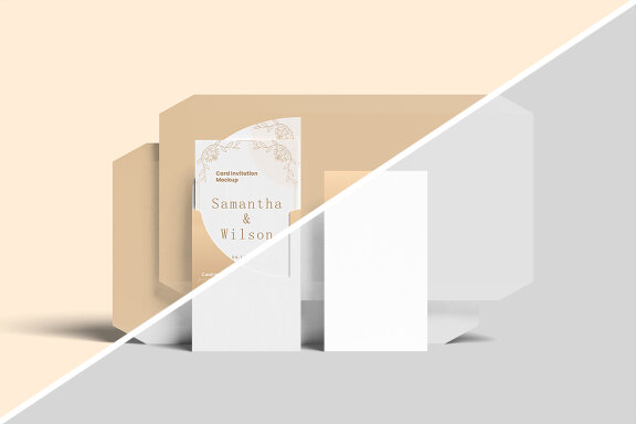Front View Mini Invitation Card Mockup