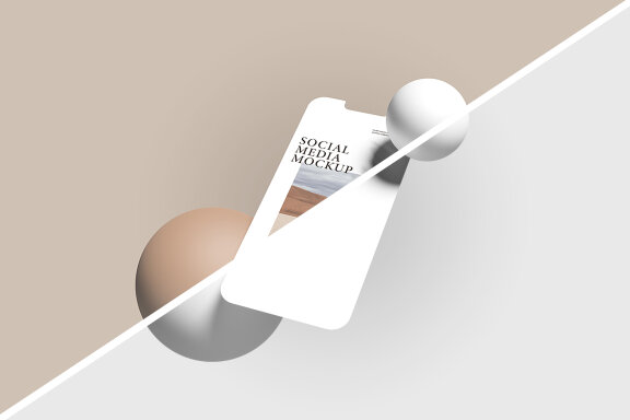 Floating Social Media Mockup