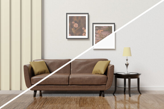 Minimalist Frame Mockup in Living Room
