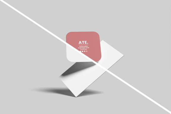 Floating Square and Portrait Business Card Mockup