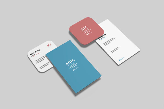 Clean Square and Portrait Business Card Mockup