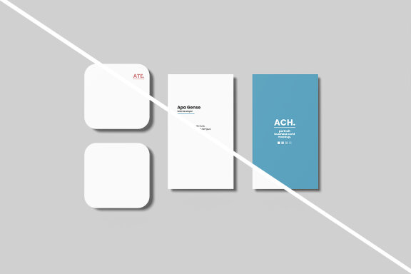 Top View Square and Portrait Business Card Mockup