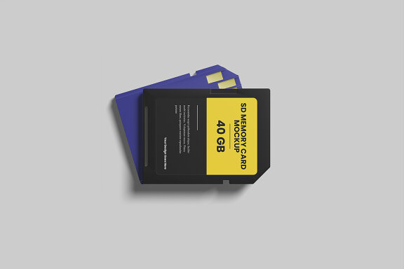 Top View SD Memory Card Mockup