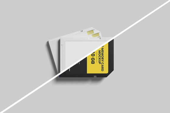 Top View SD Memory Card Mockup