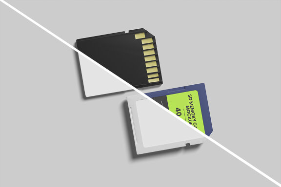 Minimalist SD Memory Card Mockup