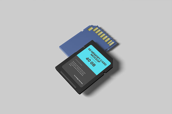 Perspective SD Memory Card Mockup