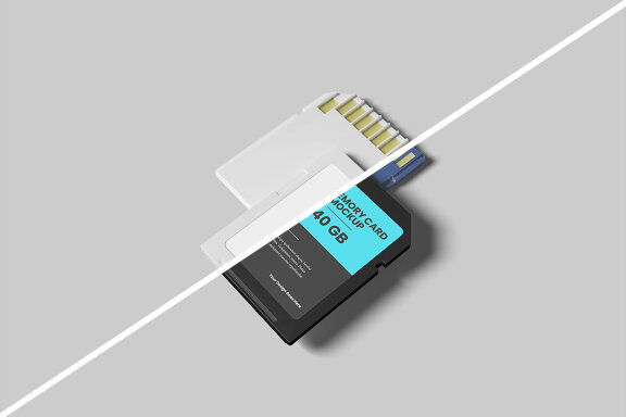 Perspective SD Memory Card Mockup