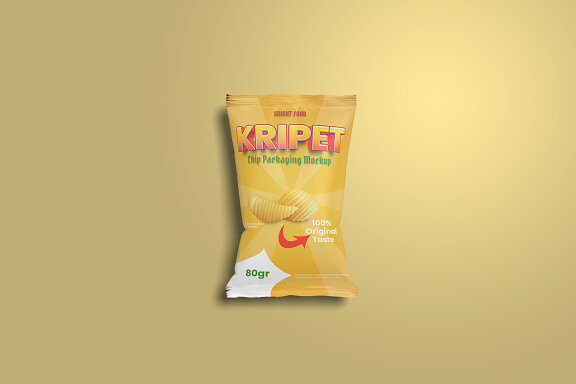 Top View Chips Packaging Mockup