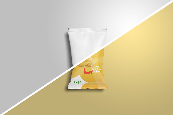 Top View Chips Packaging Mockup